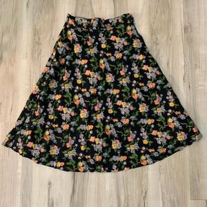 Vintage floral midi skirt with side zipper Size 10